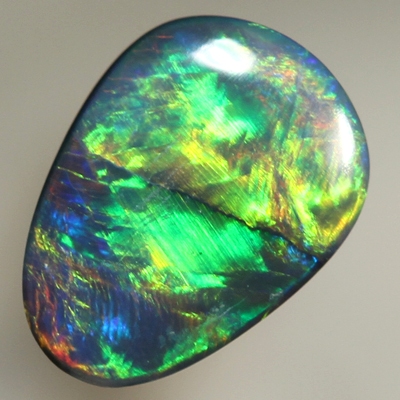 SOLID BLACK OPAL Very bright neon rainbow broad rolling flash 